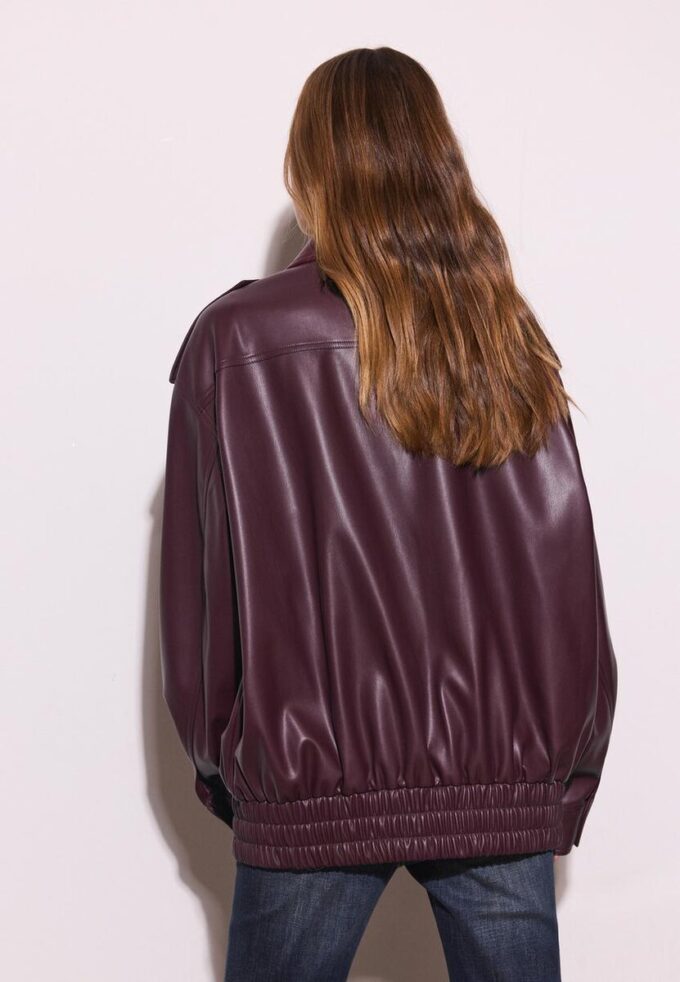 Oversize-Bikerjacke in Lederoptik Oversize-Bikerjacke in Lederoptik