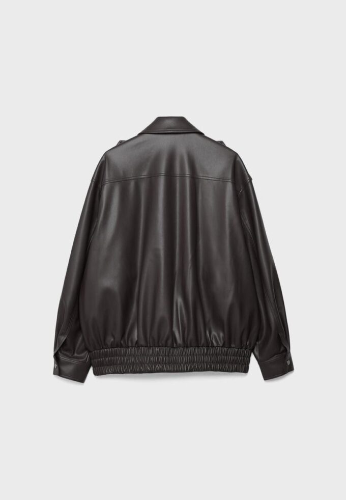 Oversize-Bikerjacke in Lederoptik Oversize-Bikerjacke in Lederoptik