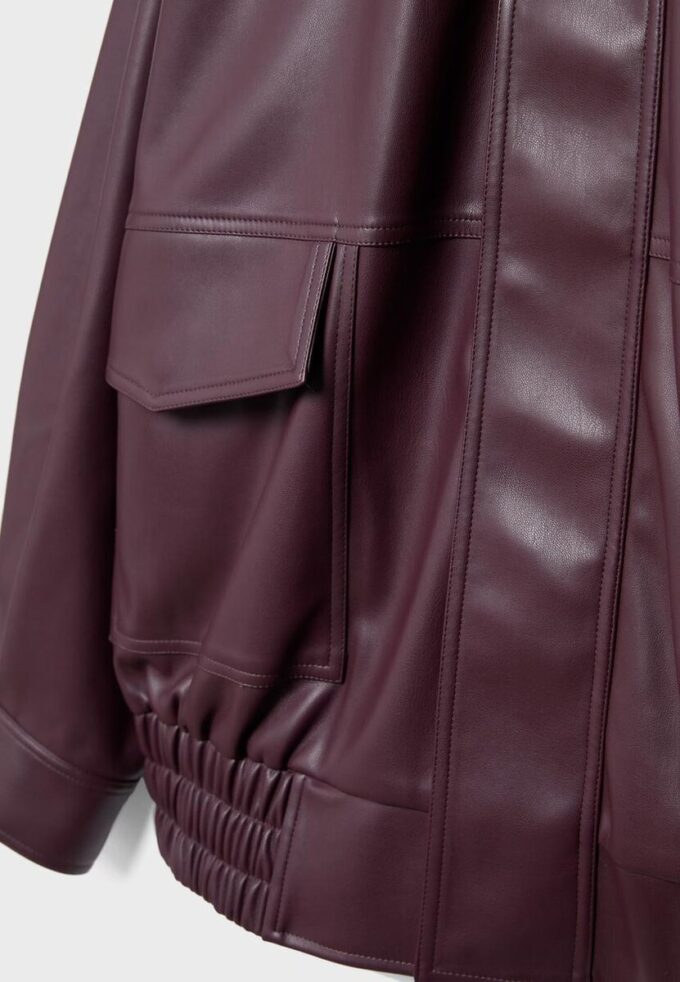 Oversize-Bikerjacke in Lederoptik Oversize-Bikerjacke in Lederoptik
