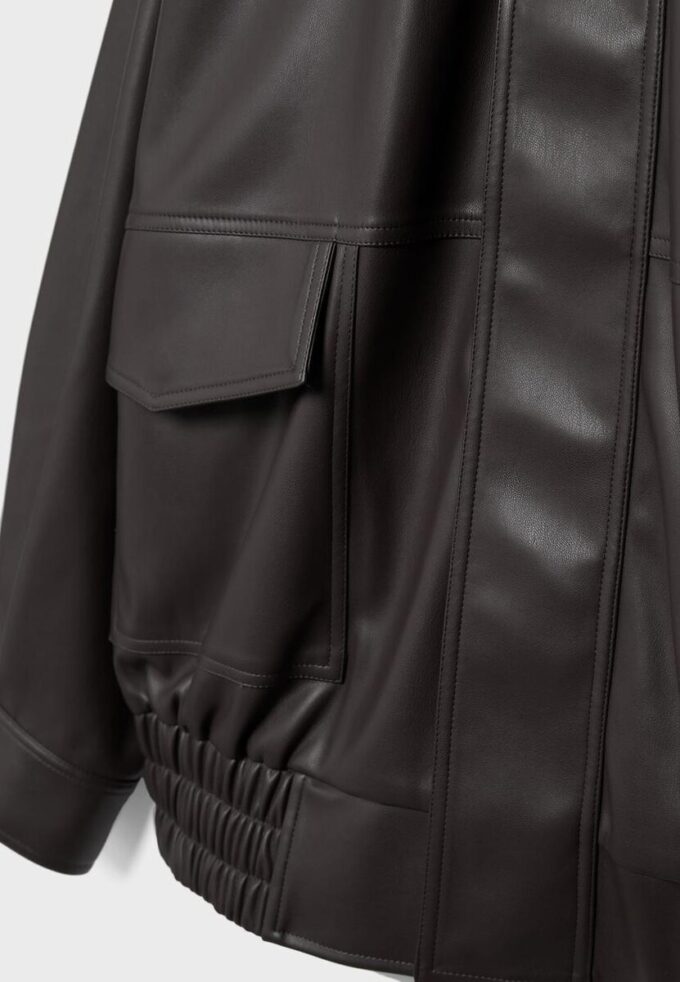 Oversize-Bikerjacke in Lederoptik Oversize-Bikerjacke in Lederoptik