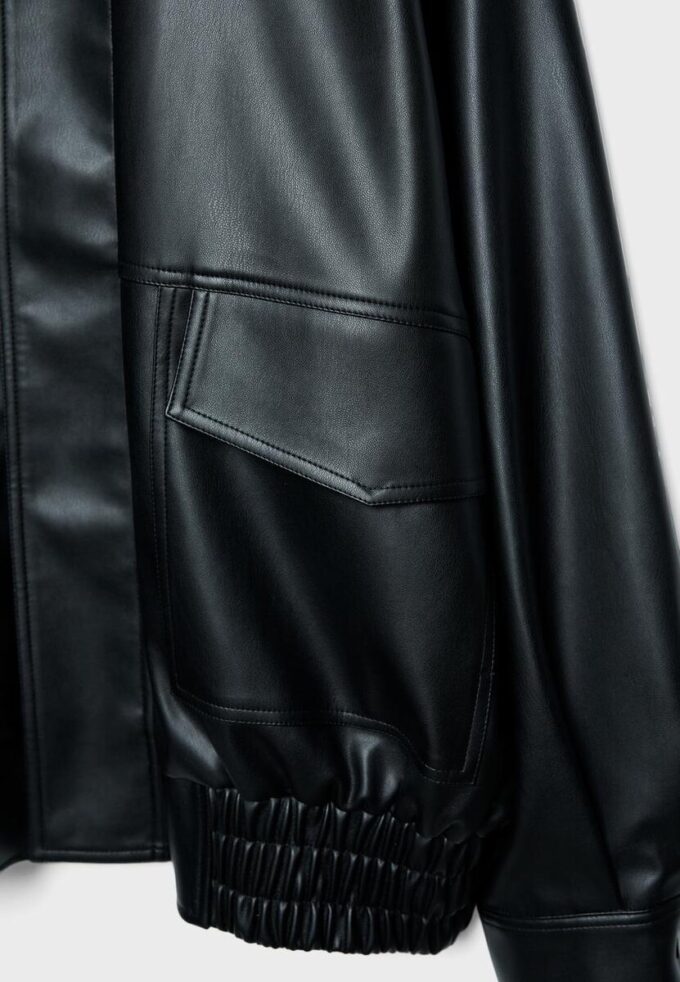 Oversize-Bikerjacke in Lederoptik Oversize-Bikerjacke in Lederoptik