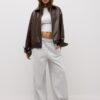 Oversize-Jacke in Lederoptik