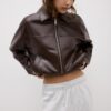 Oversize-Jacke in Lederoptik