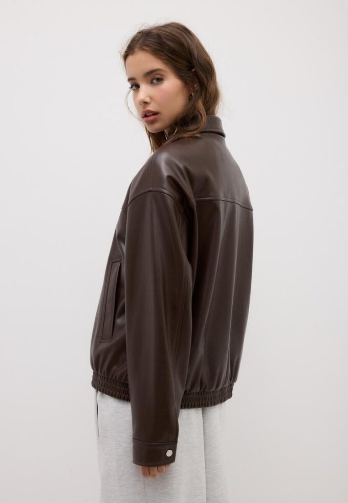Oversize-Jacke in Lederoptik