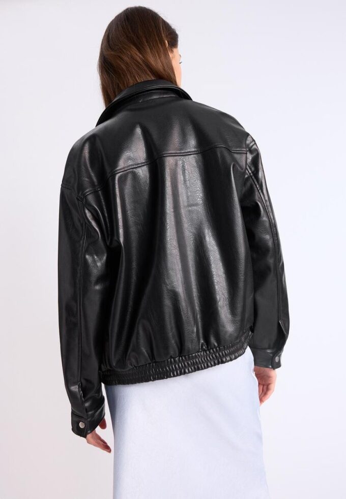 Oversize-Jacke in Lederoptik