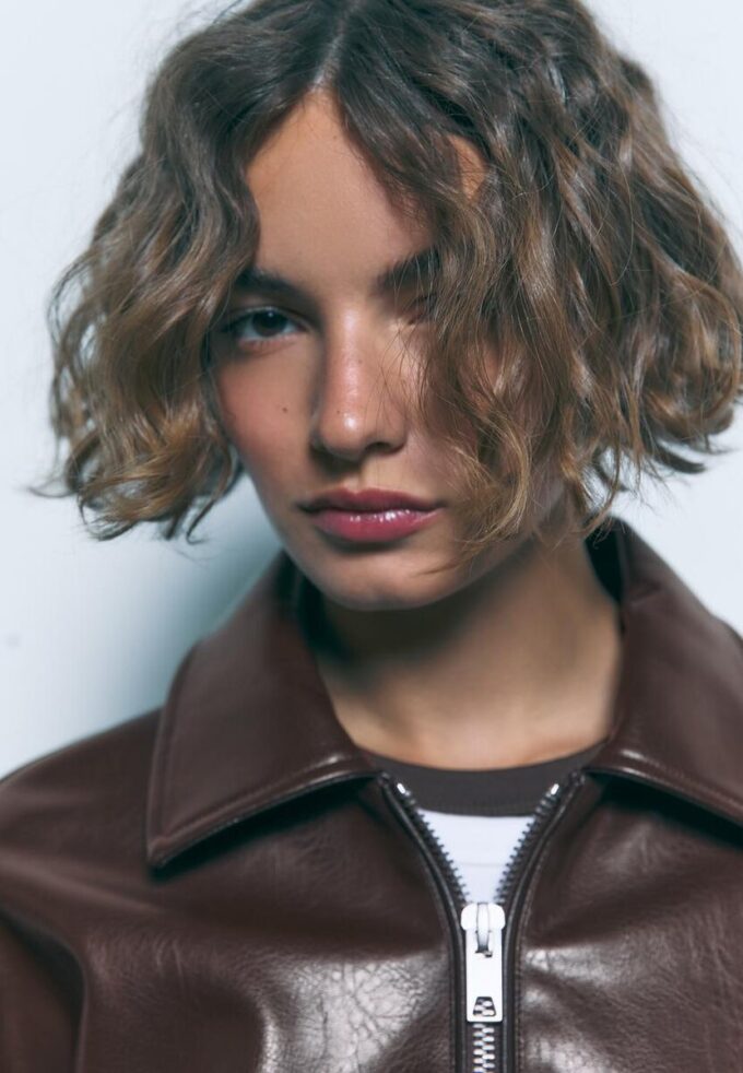 Oversize-Jacke in Lederoptik