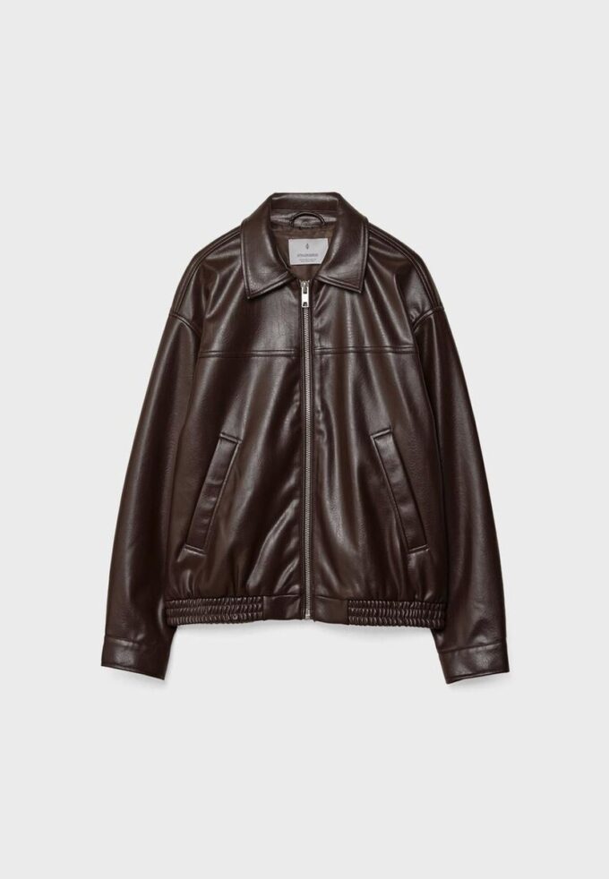 Oversize-Jacke in Lederoptik