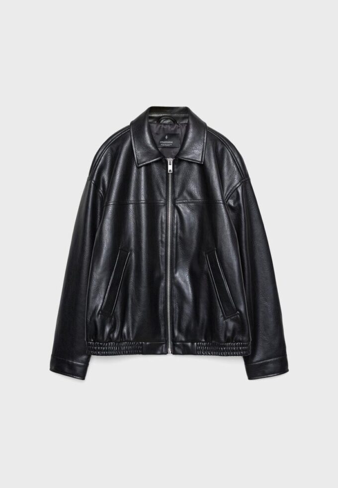 Oversize-Jacke in Lederoptik