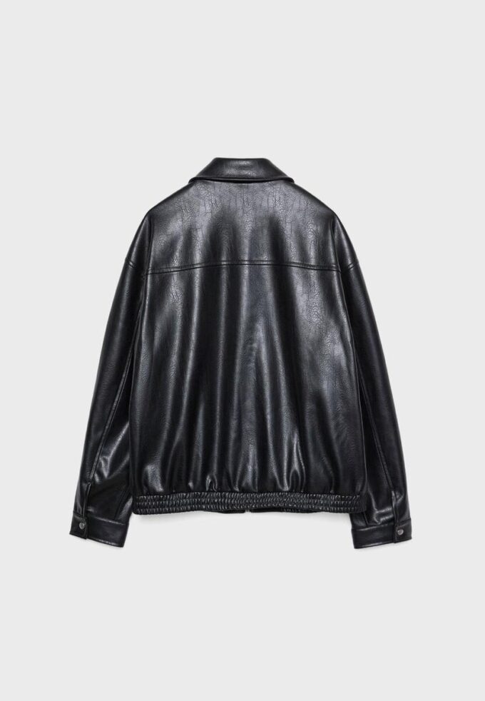 Oversize-Jacke in Lederoptik
