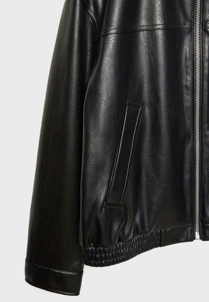 Oversize-Jacke in Lederoptik