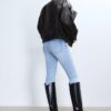 Oversize-Jacke mit Klappe aus 100 % Leder Oversize-Jacke mit Klappe aus 100 % Leder