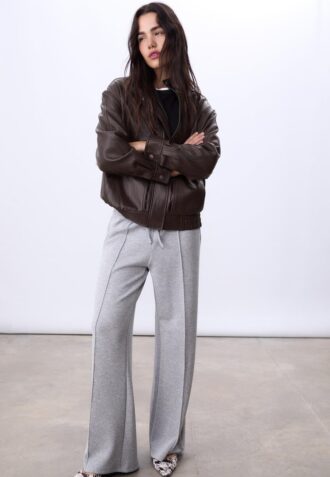 Oversize-Kunstlederjacke