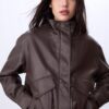 Oversize-Kunstlederjacke