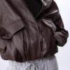 Oversize-Kunstlederjacke