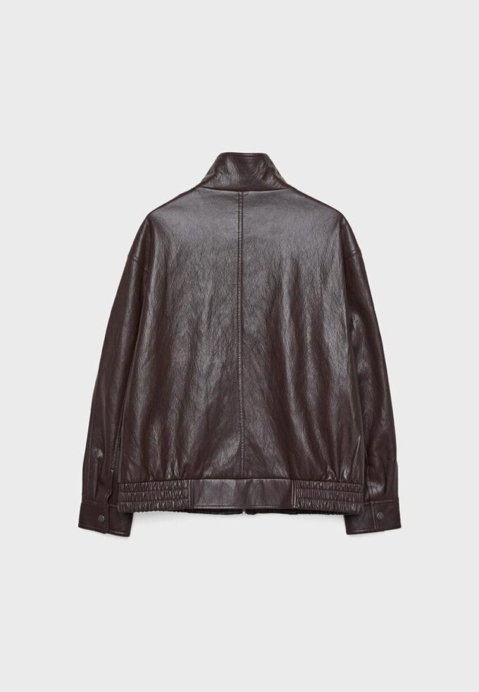 Oversize-Kunstlederjacke