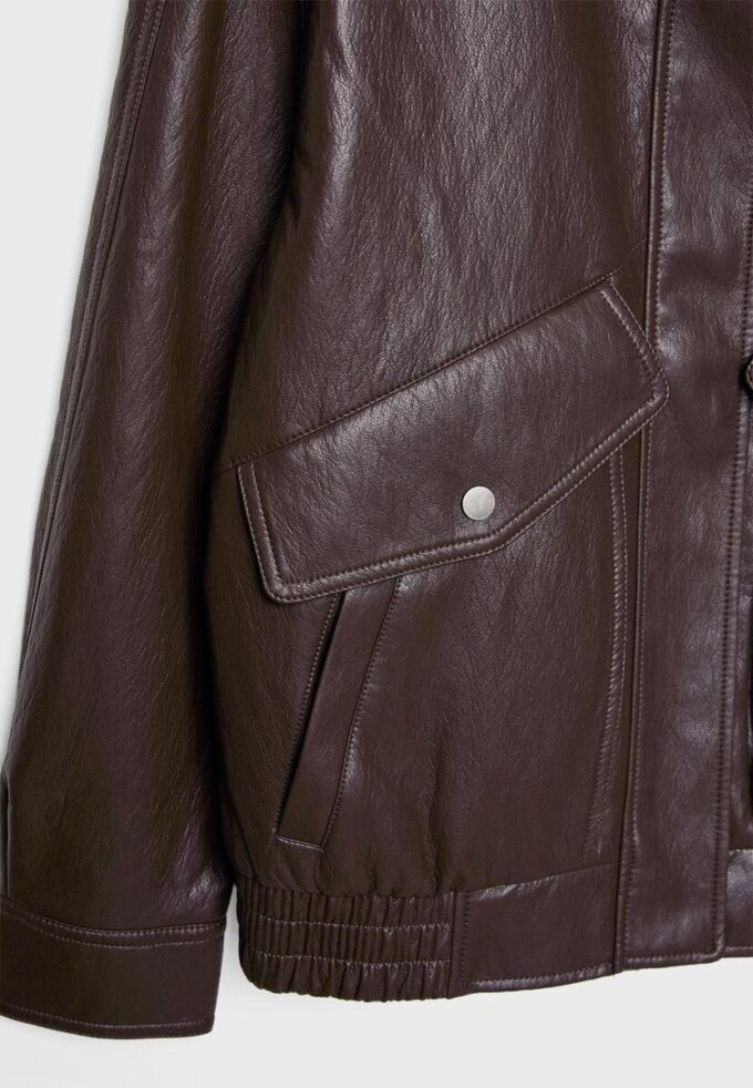 Oversize-Kunstlederjacke