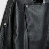 Oversize-Kunstlederjacke mit Revers