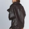 Oversize-Kunstlederjacke mit Revers