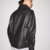 Oversize-Kunstlederjacke mit Revers