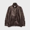 Oversize-Kunstlederjacke mit Revers