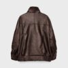 Oversize-Kunstlederjacke mit Revers