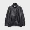 Oversize-Kunstlederjacke mit Revers