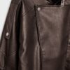 Oversize-Kunstlederjacke mit Revers
