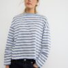 Oversize-Langarm-T-Shirt mit Streifen