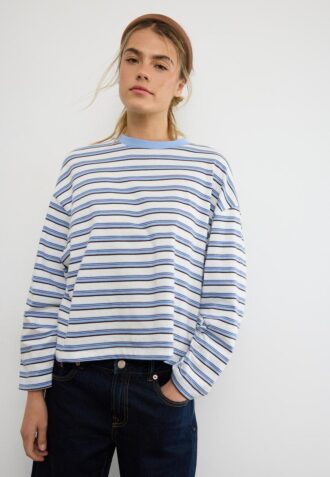 Oversize-Langarm-T-Shirt mit Streifen