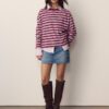 Oversize-Langarm-T-Shirt mit Streifen