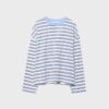 Oversize-Langarm-T-Shirt mit Streifen