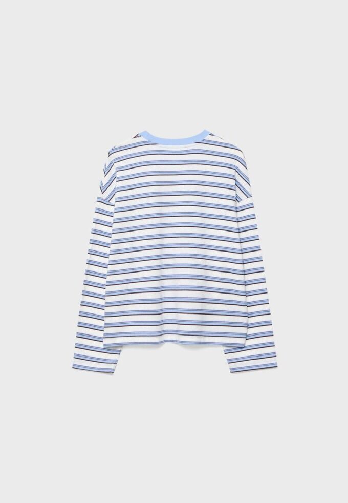 Oversize-Langarm-T-Shirt mit Streifen