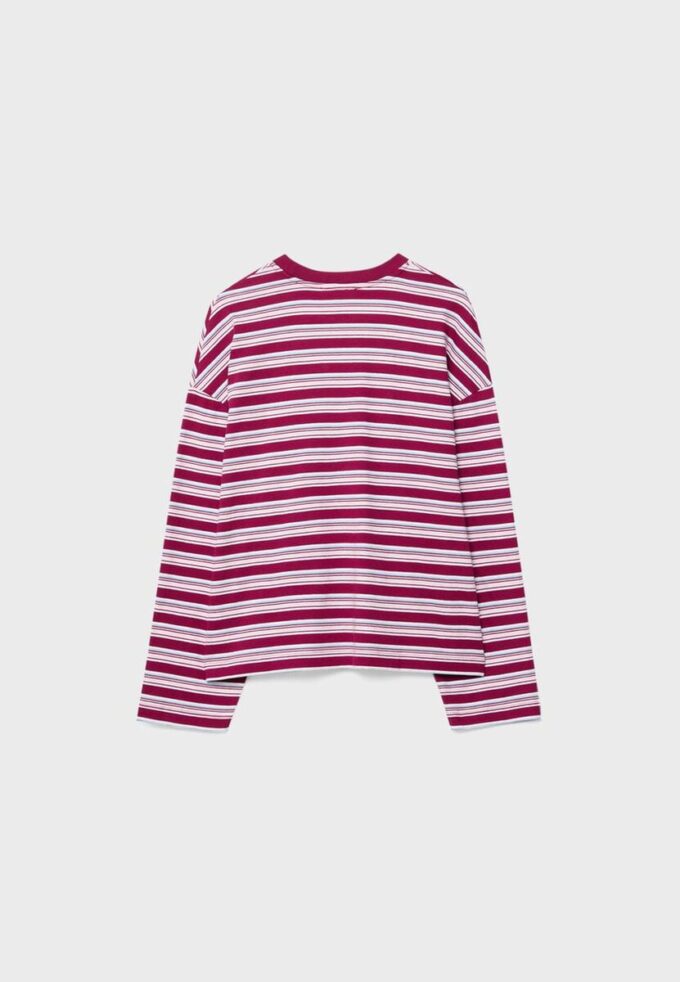 Oversize-Langarm-T-Shirt mit Streifen