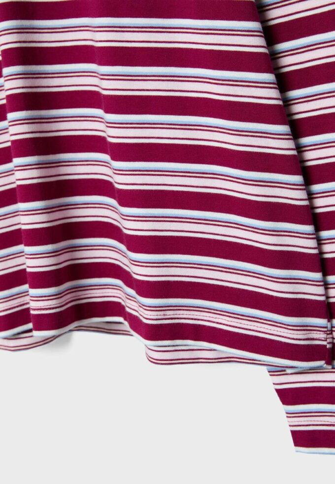 Oversize-Langarm-T-Shirt mit Streifen