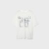 Oversize-T-Shirt aus Spitze mit grafischem Detail Oversize-T-Shirt aus Spitze mit grafischem Detail