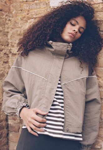Oversize-T-Shirt mit langen Ärmeln und Streifenmuster