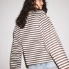 Oversize-T-Shirt mit langen Ärmeln und Streifenmuster Oversize-T-Shirt mit langen Ärmeln und Streifenmuster