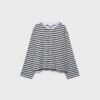 Oversize-T-Shirt mit langen Ärmeln und Streifenmuster Oversize-T-Shirt mit langen Ärmeln und Streifenmuster
