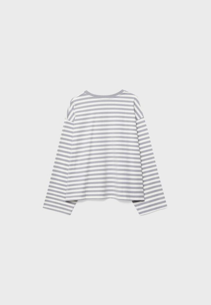 Oversize-T-Shirt mit langen Ärmeln und Streifenmuster Oversize-T-Shirt mit langen Ärmeln und Streifenmuster