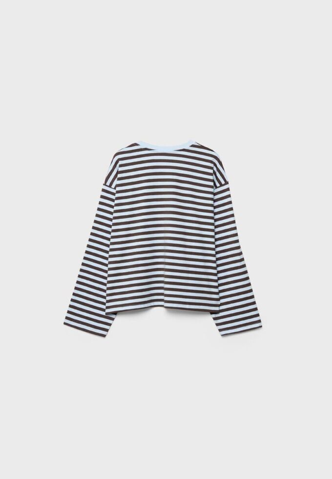 Oversize-T-Shirt mit langen Ärmeln und Streifenmuster Oversize-T-Shirt mit langen Ärmeln und Streifenmuster