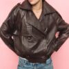 Oversize-Trenchcoat aus 100 % Leder Oversize-Trenchcoat aus 100 % Leder