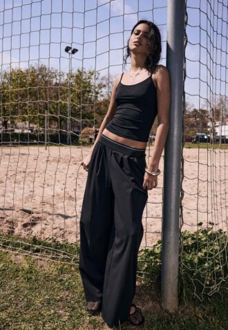 Palazzo-Jogginghose mit elastischem Bund und Soft Touch-Gefühl