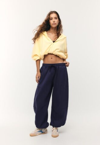 Plüsch-Jogging-Hose im Ballon-Stil