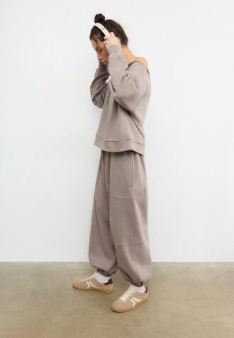Plüsch-Jogging-Hose im Ballon-Stil