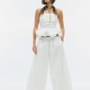 Popeline-Hose mit weitem Schnitt