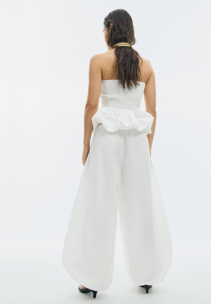 Popeline-Hose mit weitem Schnitt