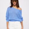 Pullover aus Mesh-Strick mit U-Boot-Ausschnitt