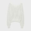 Pullover aus Mesh-Strick mit U-Boot-Ausschnitt