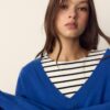 Pullover mit V-Ausschnitt und Fledermausärmeln