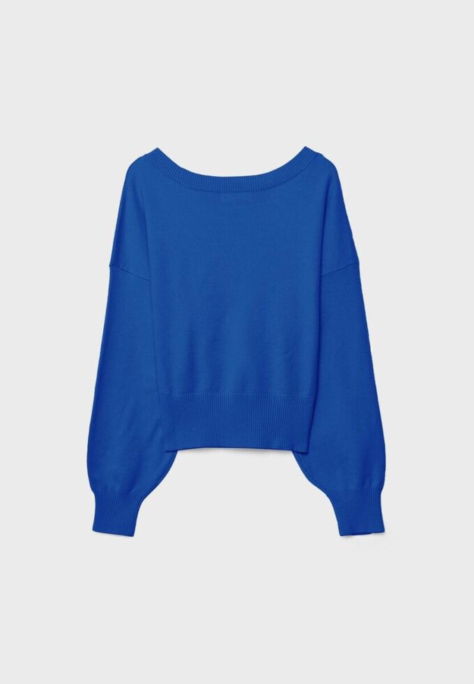 Pullover mit V-Ausschnitt und Fledermausärmeln